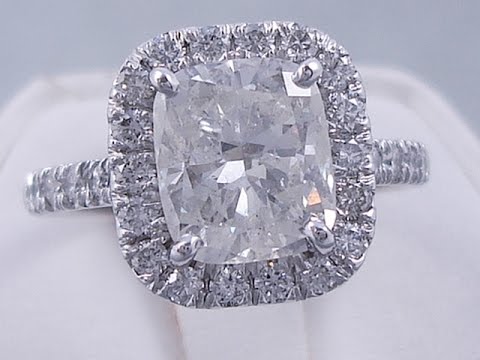 3.33 ctw Cushion Cut Diamond Engagement Ring - BigDiamondsUSA