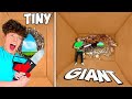 ESCAPING 100 LAYERS OF TINY VS GIANT CARDBOARD!!