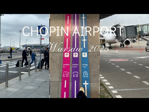 WARSAW CHOPIN AIRPORT 🇵🇱 4K|Walking tour 2025|to Warsaw center by train # travel # airport #poland