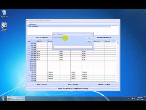 College Schedule Maker Software