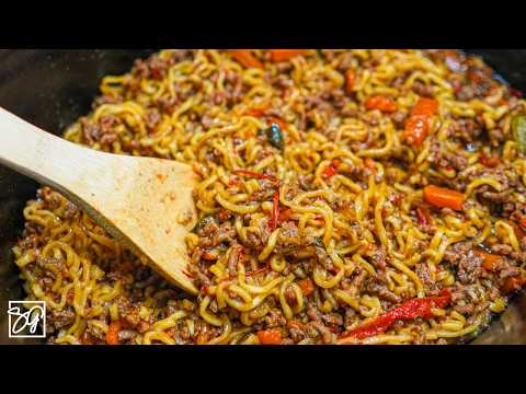 The Real Deal Crockpot Beef Ramen!