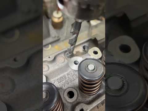 Sdc heads! Enlarging push rod holes for big lift cam and roller rockers . #machine #diy #art #cool