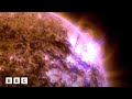 Watch the spectacular solar flares causing the aurora | BBC Global