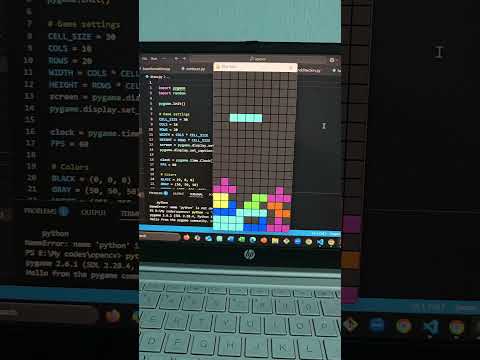tetris with pygame in python. #python #code #pygame