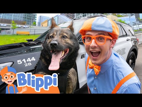 Blippi Meets Police Heroes & Their K9 Dog! 🚓🐶 | Educational Kids Video