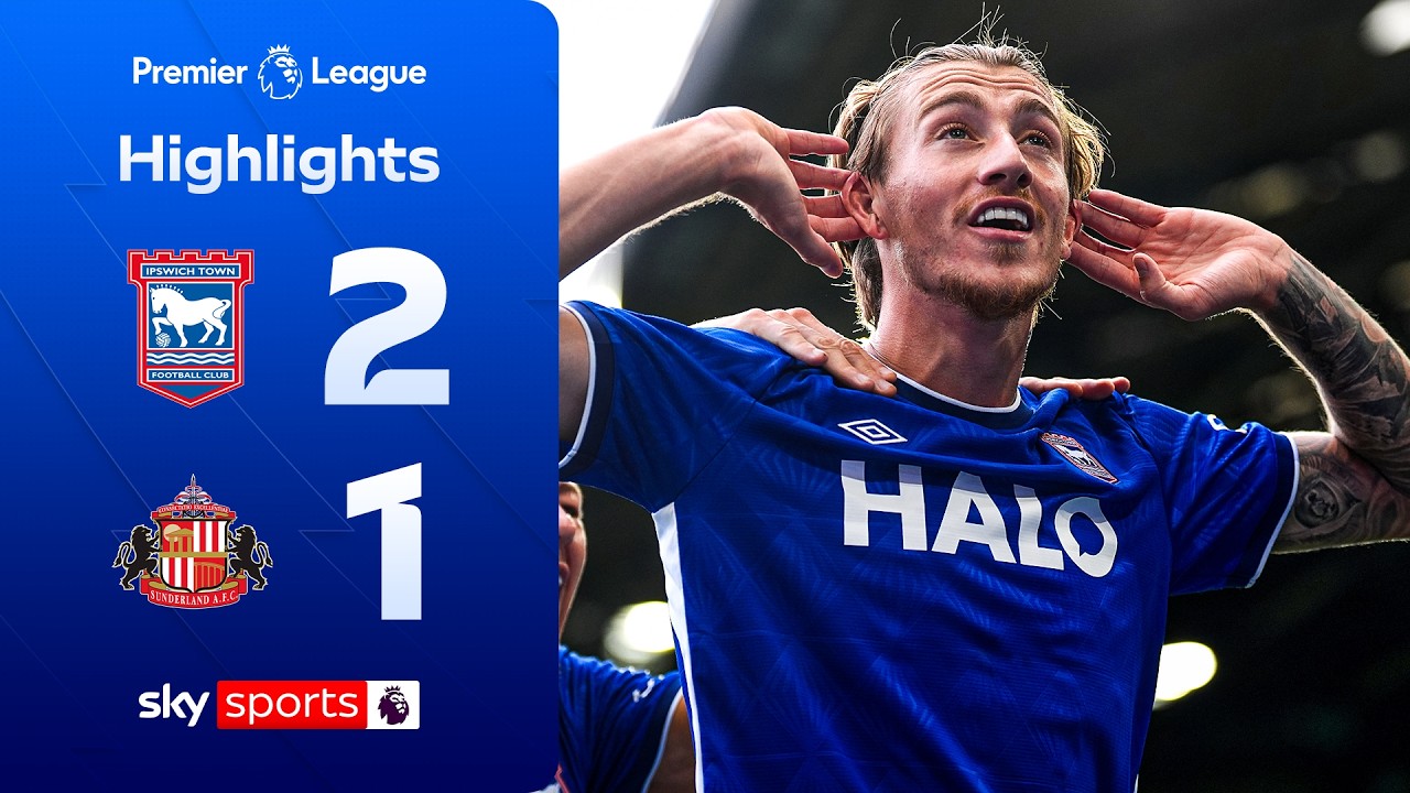 Clarke 90th-minute winner against former club! | Ipswich 2-1 Sunderland | Premier League highlights
