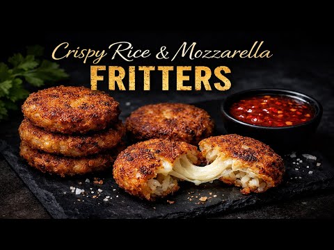 Crispy Rice & Mozzarella Fritters | Easy Pan-Fried Cheesy Rice Recipe