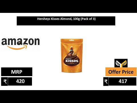 Hersheys Kisses Almond, 100g Pack of 3