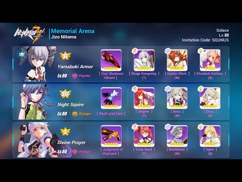 Honkai Impact - Budget Memorial Arena (Master) W8 - Jizo [36928]* Hellmaru [30453]* Benares [31093]