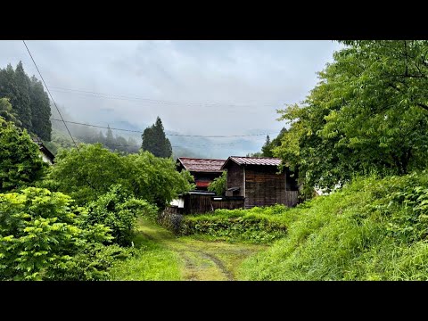 4K Walk Japan, Super Heavy Rainy Day Walking Tour Japanese Countryside Village Nagano, Japan 2024