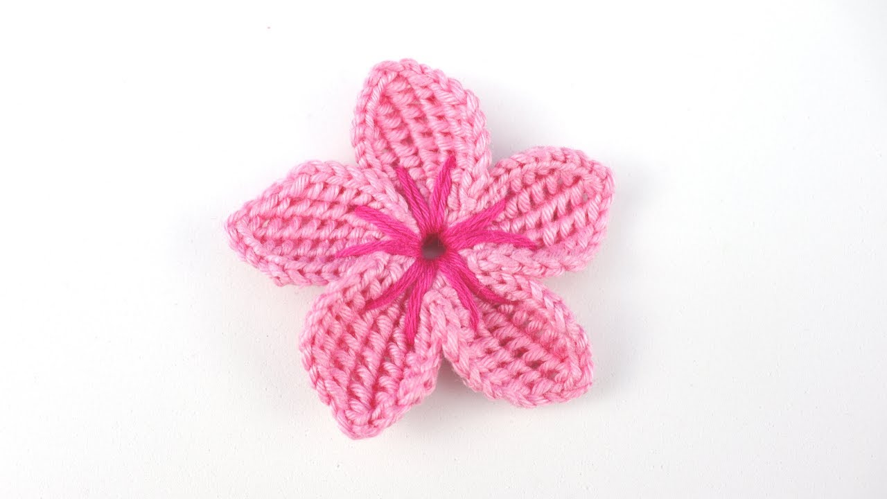 SAKURA FLOWER CROCHET STEP BY STEP - CROCHET CHERRY BLOSSOM FOR BEGINNERS