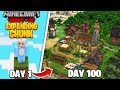 I Survived 100 Days On A 1x1 EXPANDING CHUNK In Minecraft Hardcore
