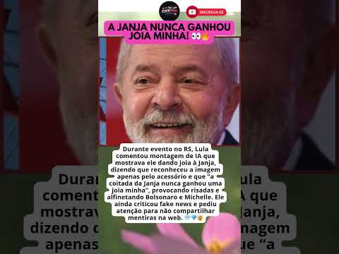 LULA MANDOU INDIRETA PARA BOLSONARO SOBRE JOIAS! 💎😱