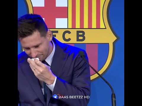 Messi crying on leaving Barcelona