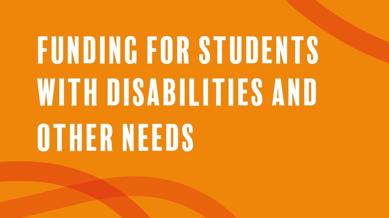 Orange fullscreen background with white text "disabled students' allowances'.