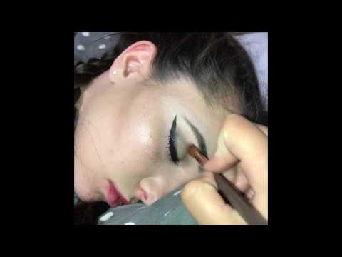 doing my bestfriends makeup while she's sleeping