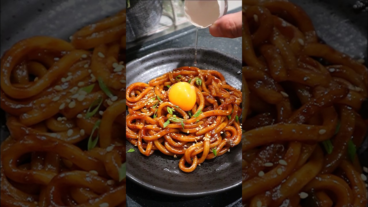 Spicy garlic udon #shorts