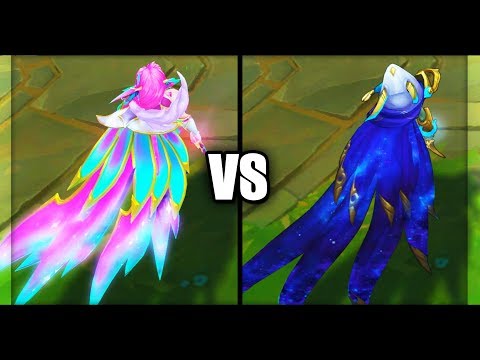 Legendary Star Guardian Xayah vs Cosmic Dusk Xayah Skins Comparison (League of Legends)