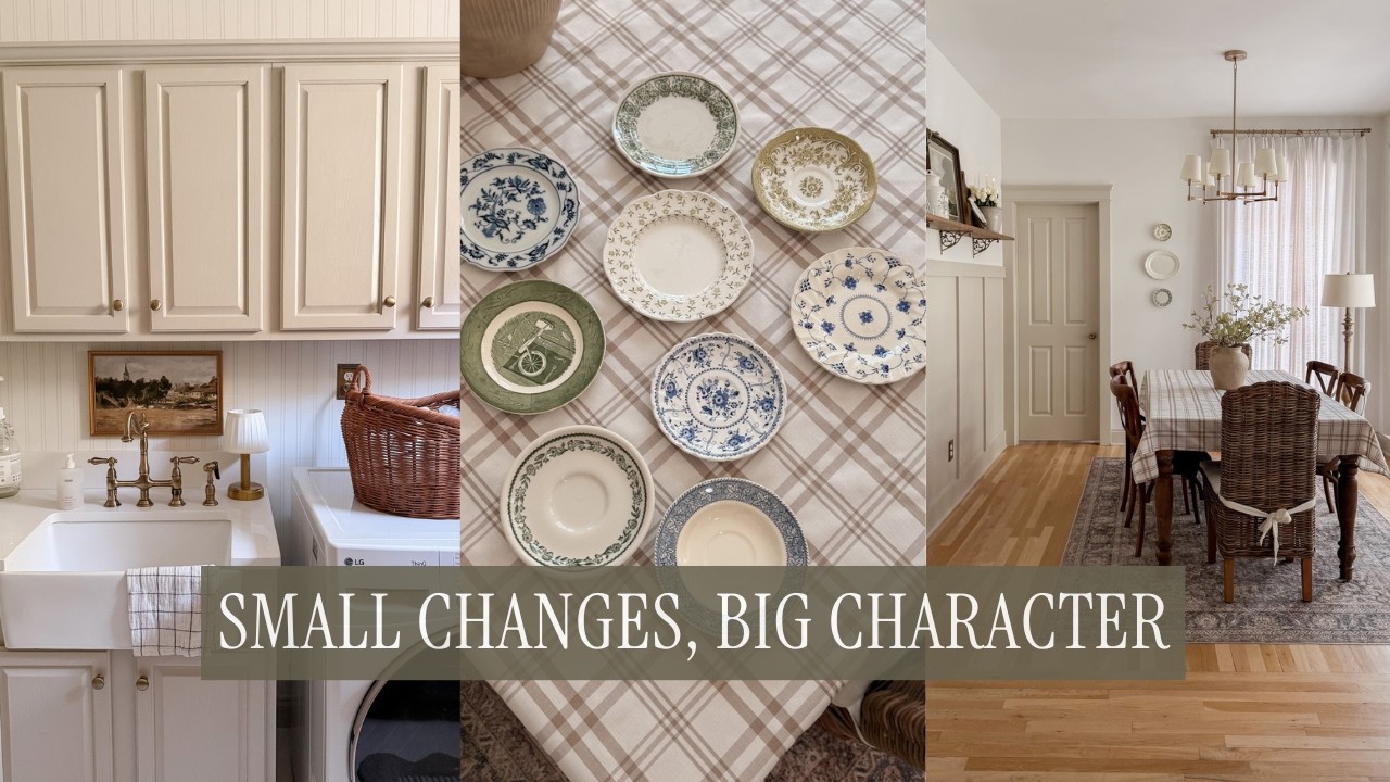 Small Home Updates That Make a Big Difference | DIY Peel and Stick Wallpaper + Plate Wall Decor