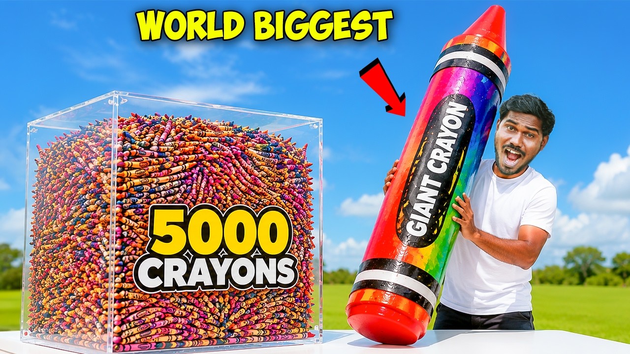 I Melted 5000 Crayons Into a Giant One | Mad Brothers