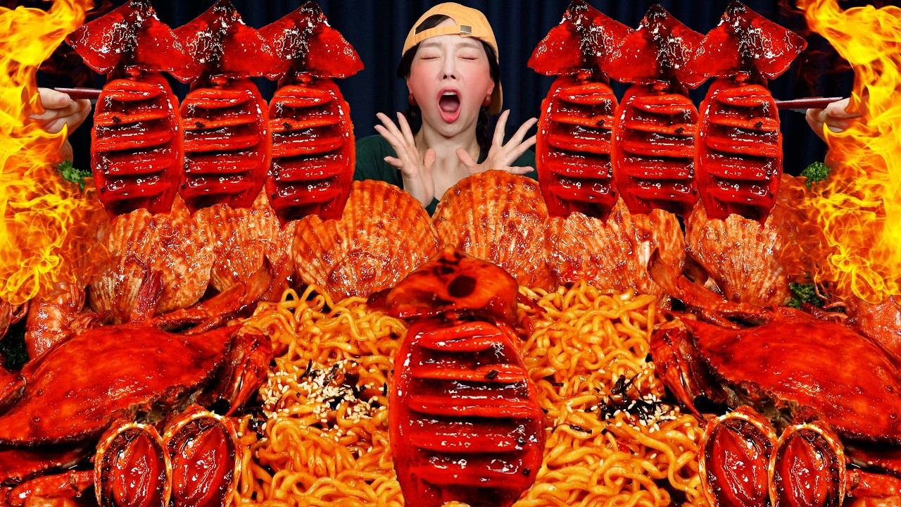 매콤한 불닭볶음면 🔥 오징어 & 해물찜 레시피 먹방! Spicy Buldak Bokkem Squid Seafood Boil Recipe Mukbang ASMR Ssoyoung