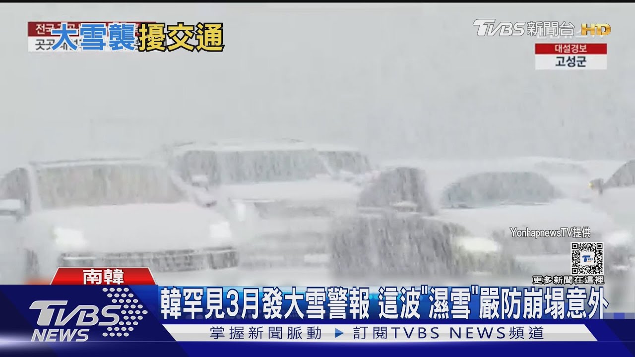 韓罕見3月發大雪警報 這波「濕雪」嚴防崩塌意外