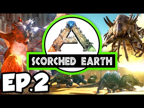 ARK: Scorched Earth Ep.2 - UTAHRAPTOR ATTACK & DINOSAURS TAME!!! (Modded Let's Play Gameplay)