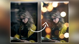 Photoshop Tutorial : How To Create Wet Glass Effect with Bokeh - Photo Effects Tutorial