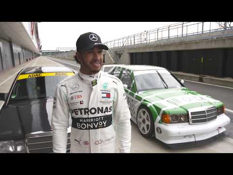 Mercedes celebration of 125 years of motorsport with Lewis Hamilton