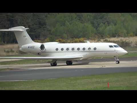 GULFSTREAM G650 M-BIZZ TAXI AND TAKE OFF FROM FARNBOROUGH-EGLF UK 25-4-2025