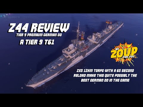 World of Warships Z-44 German Tier 9 Premium Destroyer Review
