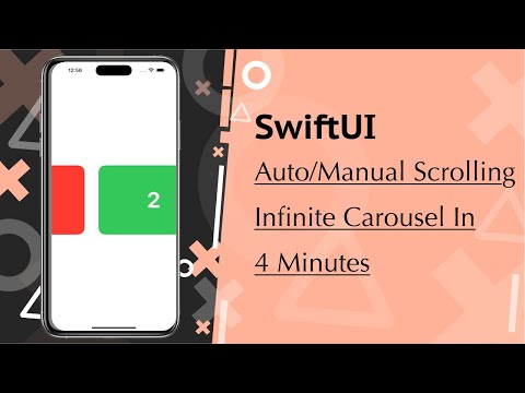 SwiftUI - Auto / Manual Scrolling Infinite Carousel in 4 Minutes - Xcode 16 thumbnail