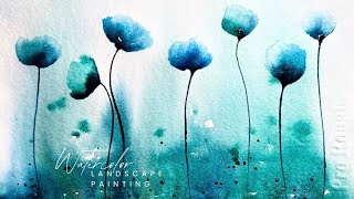 Paint These Simple Watercolor Flowers | The Easiest Abstract Floral Art