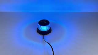 Robustný modrý LED maják, čierny hliník, 48W, ECE R65