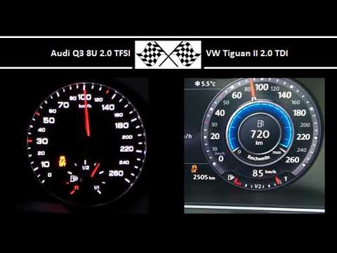 Audi Q3 8U 2.0 TFSI VS. VW Tiguan II 2.0 TDI - Acceleration 0-100km/h