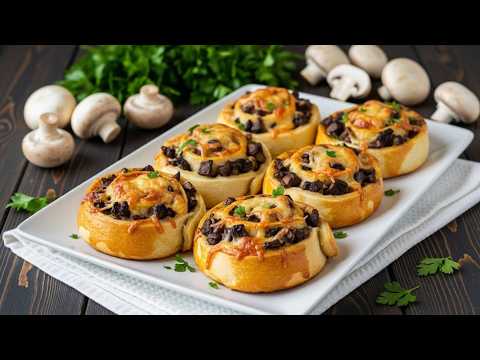 BEST Cheesy Mushroom Puff Pastry Pinwheels Recipe (HOW to Make Pinwheels)