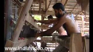 Weaving coir mats at Mohamma