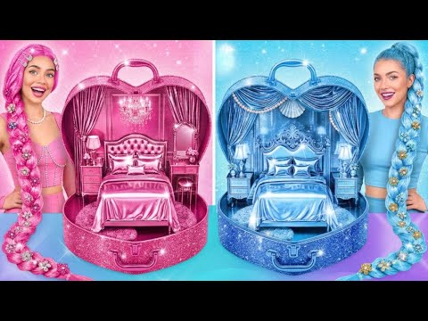 Only ONE Color Allowed!? 💙💗 Ice Blue vs Soft Pink Room Glow-Up Was Unreal
