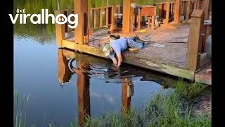 Man Catches Beautiful Bass With His Bare Hands || ViralHog