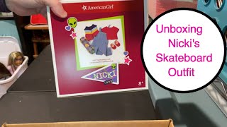 Unboxing American Girl Nicki's Skateboard outfit - Dolly Dreams Ep 853