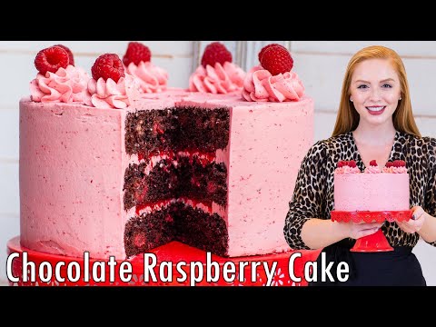 ULTIMATE Chocolate Raspberry Cake Recipe! With Raspberry Buttercream & Raspberry Liqueur!