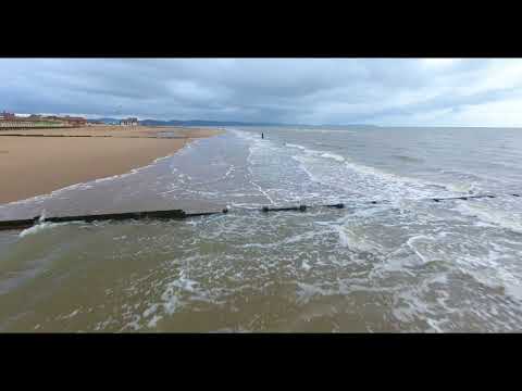 Fast Quick Fly Along Rhyl's Sea Edge In 4K