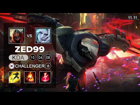 ZED99 Zed Mid vs Viego - KR Challenger Patch 11.11