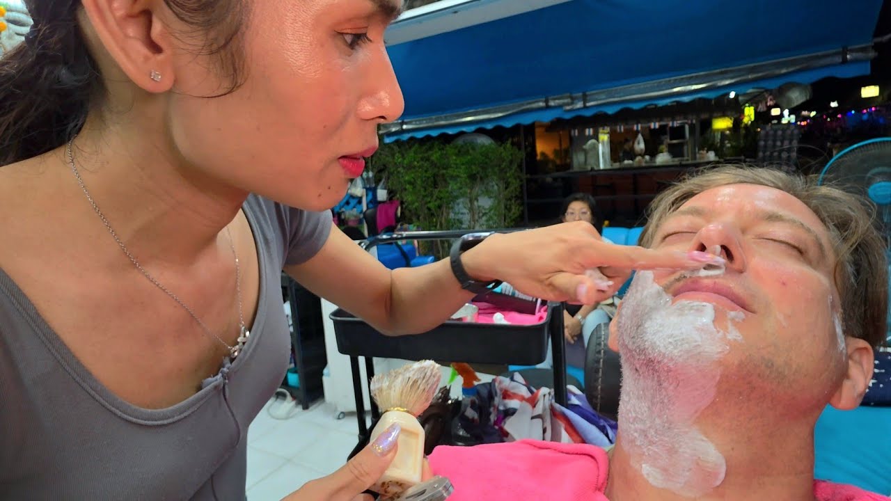 💈She Knows How to Shave. 👌Pattaya, Thailand 🇹🇭