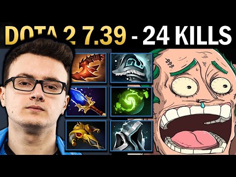 Pudge Gameplay Miracle with 24 Kills and Refresher - Dota 7.39