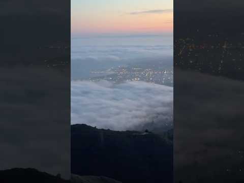 Panoramic views, marine layer over Santa Barbara #panorama #santabarbara #sunset #clouds
