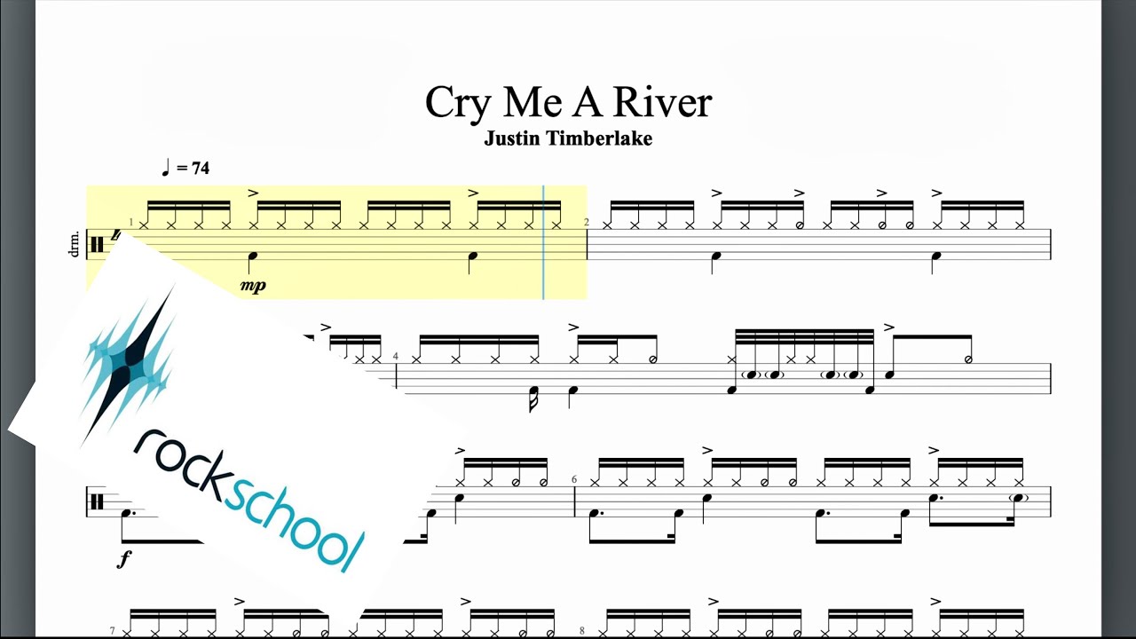 Cry Me A River (With Vocals) Rockschool Grade 7 Drums