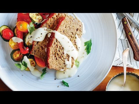 Homestyle Meatloaf with Roasted Vegetables & Cheese Sauce | 2017 Milk Calendar