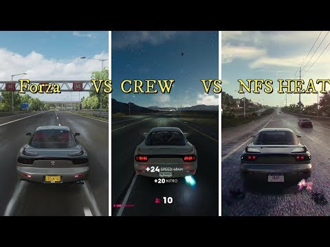 Need For Speed Heat VS Crew 2 Vs Forza Horizon 4 -Mazda Rx7 Comparison