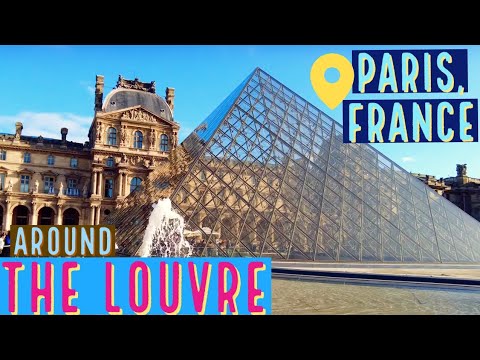 O Louvre - e seus arredores | Passo a passo de Paris, França em 4K